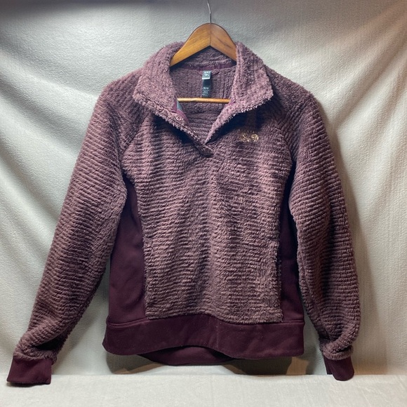 Mountain Hardwear maroon t snap pullover teddy jacket size medium - Picture 1 of 4
